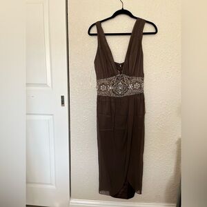 Elegant Brown Midi Dress